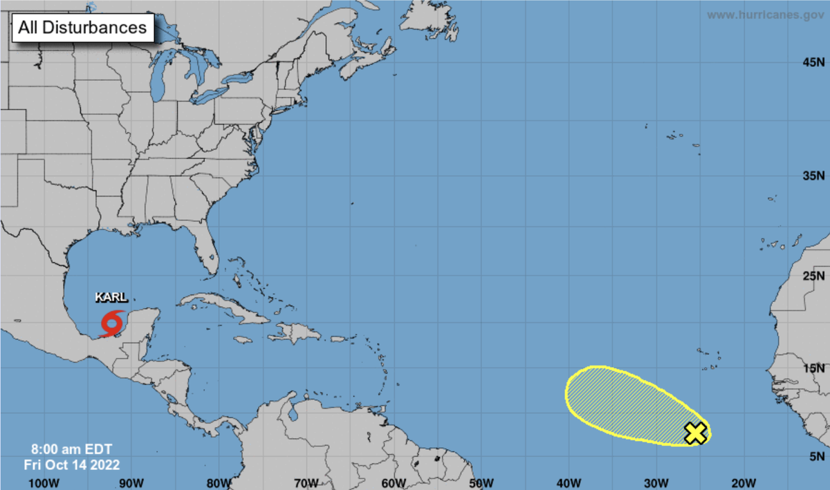 Forecasters are watching a disturbance in the Atlantic and Tropical Storm Karl.