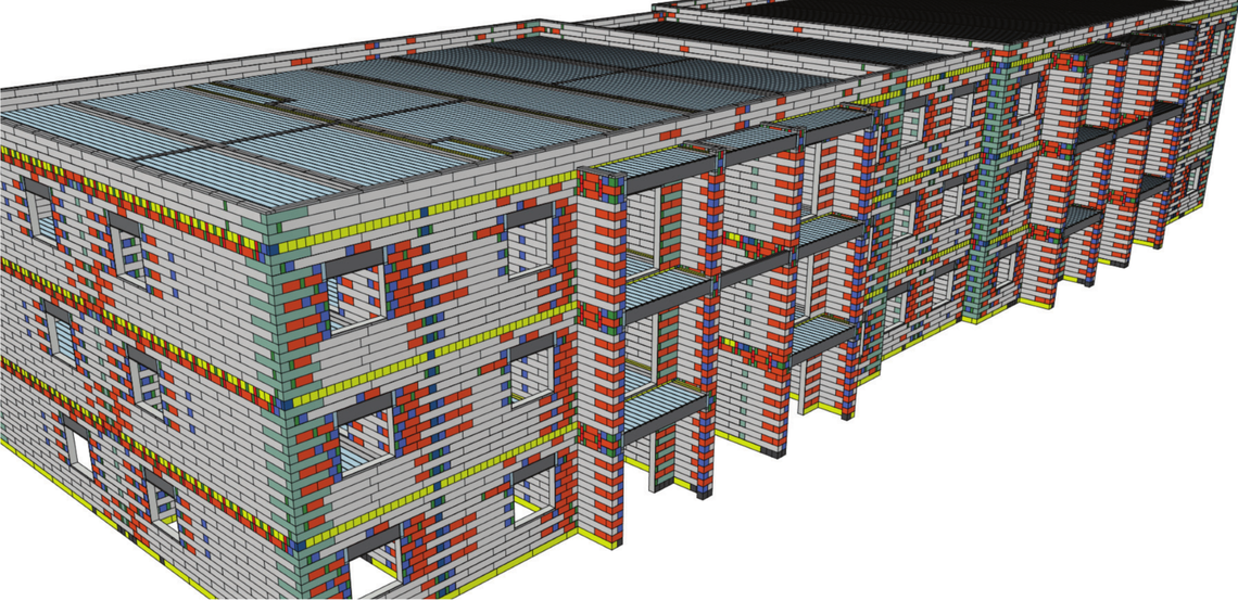 Color-coded design plan for Palm Springs apartment complex.