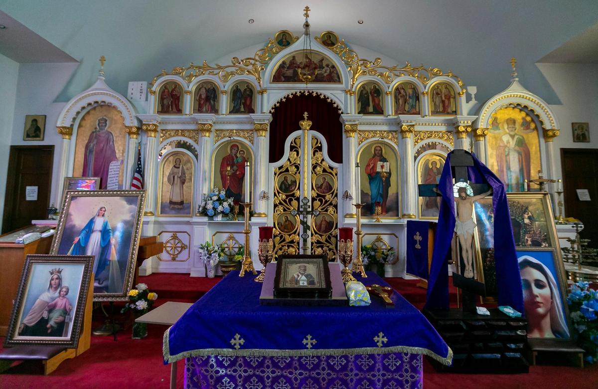 An inside view of St. Nicholas Ukrainian Orthodox Church in Cooper City.