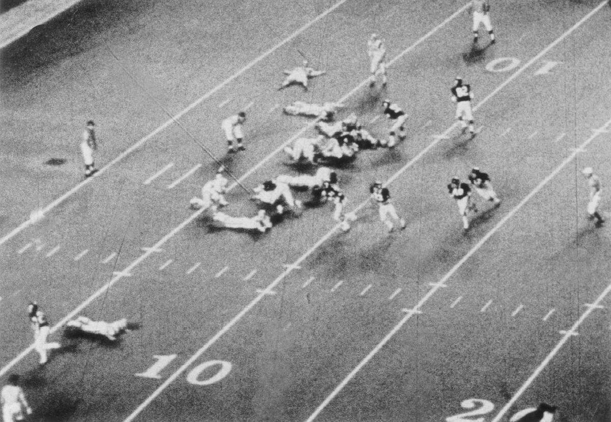 "Florida Flop" in 1971, when the Florida defense hit on the ground, allowing University of Maimi to score so the Gators could get the ball back to set an NCAA passing record.