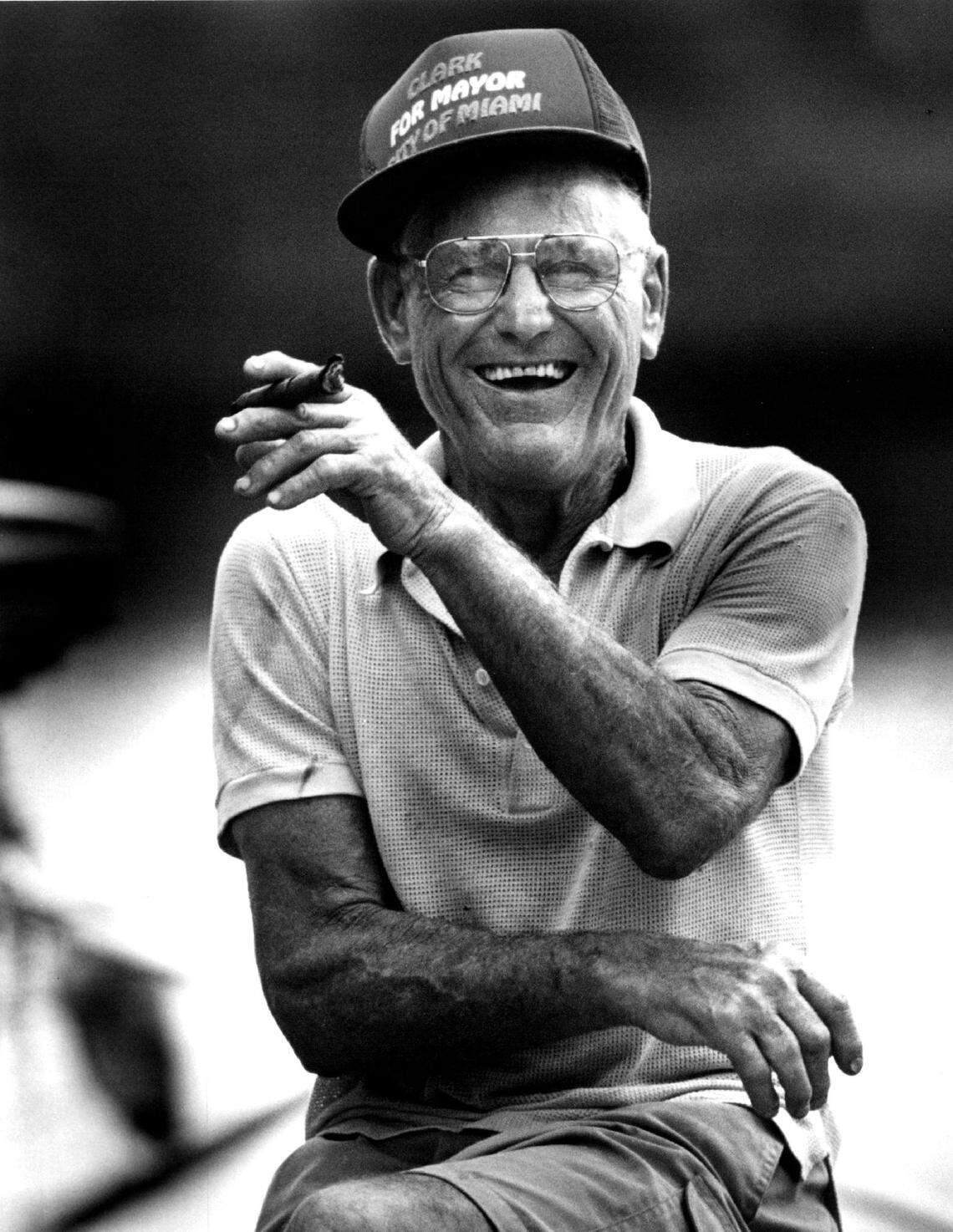 Jimbo Luzner enjoys a game of bocce in 1993 at his Jimbo’s Bait Shop.