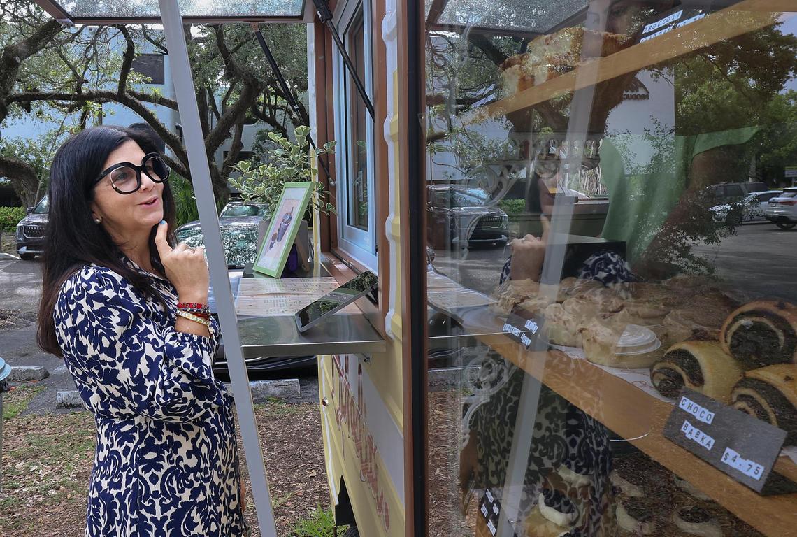 Michelle Gonzalez pauses to make her selection at Ophelia.