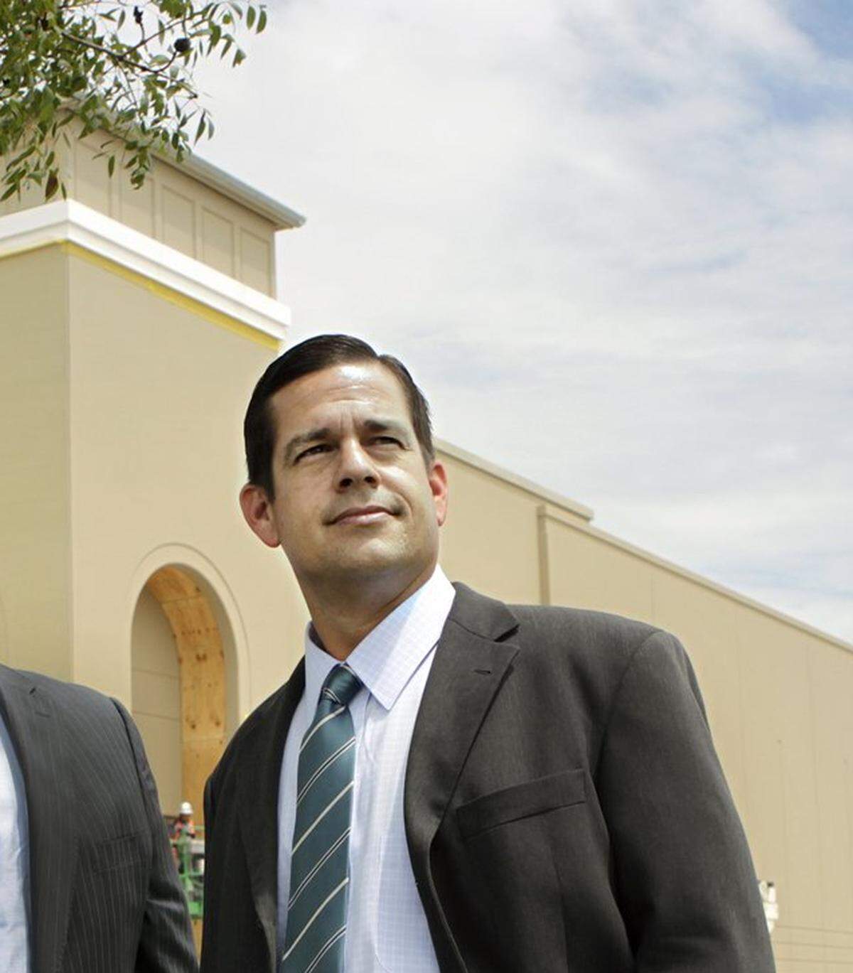 State Street Realty President George I. Pino, right, and Former Senior Vice President Ed Lyden, left, are riding Miami’s industrial real estate rebound boom with ProLogis Park Beacon Lakes, shown in background Thursday, May 31, 2012.