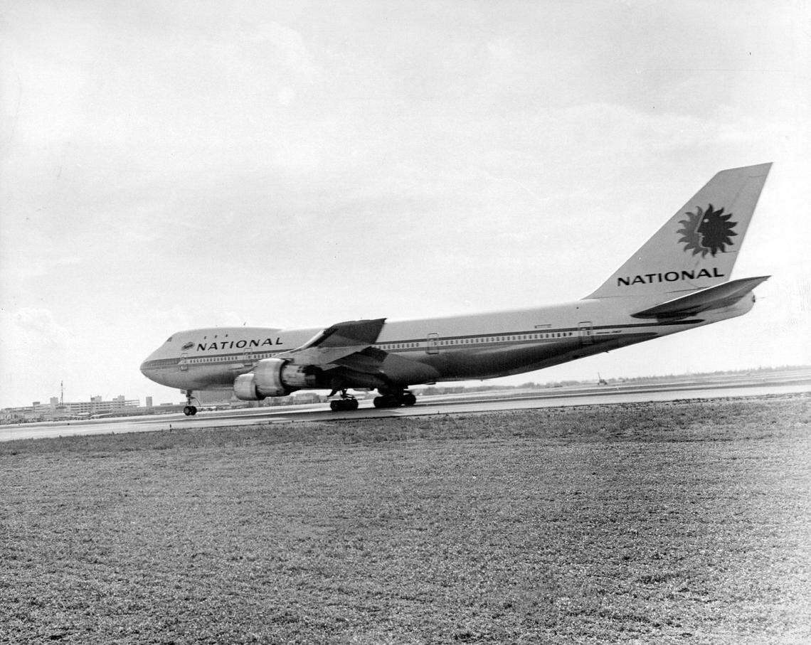 A National Airlines 747 in Miami.