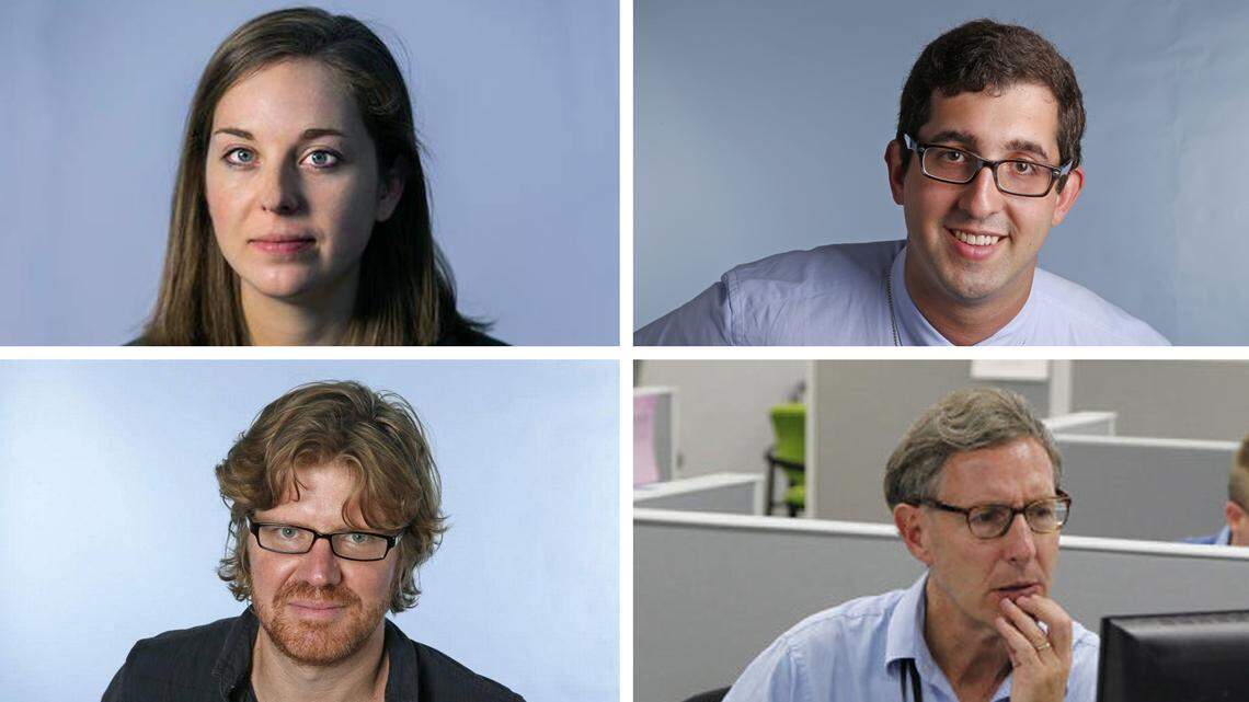 Pictured, from top left, clockwise: Kyra Gurney, Nicholas Nehamas, Jay Weaver and Jim Wyss.