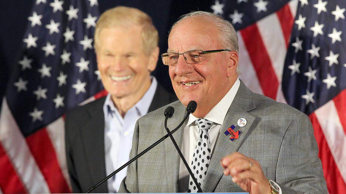 Pembroke Pines Mayor Frank Ortis, right, speaks during a meeting with Florida mayors and then-Sen. Bill Nelson at Southwest Focal Point Senior Center in Pembroke Pines in August 2016.