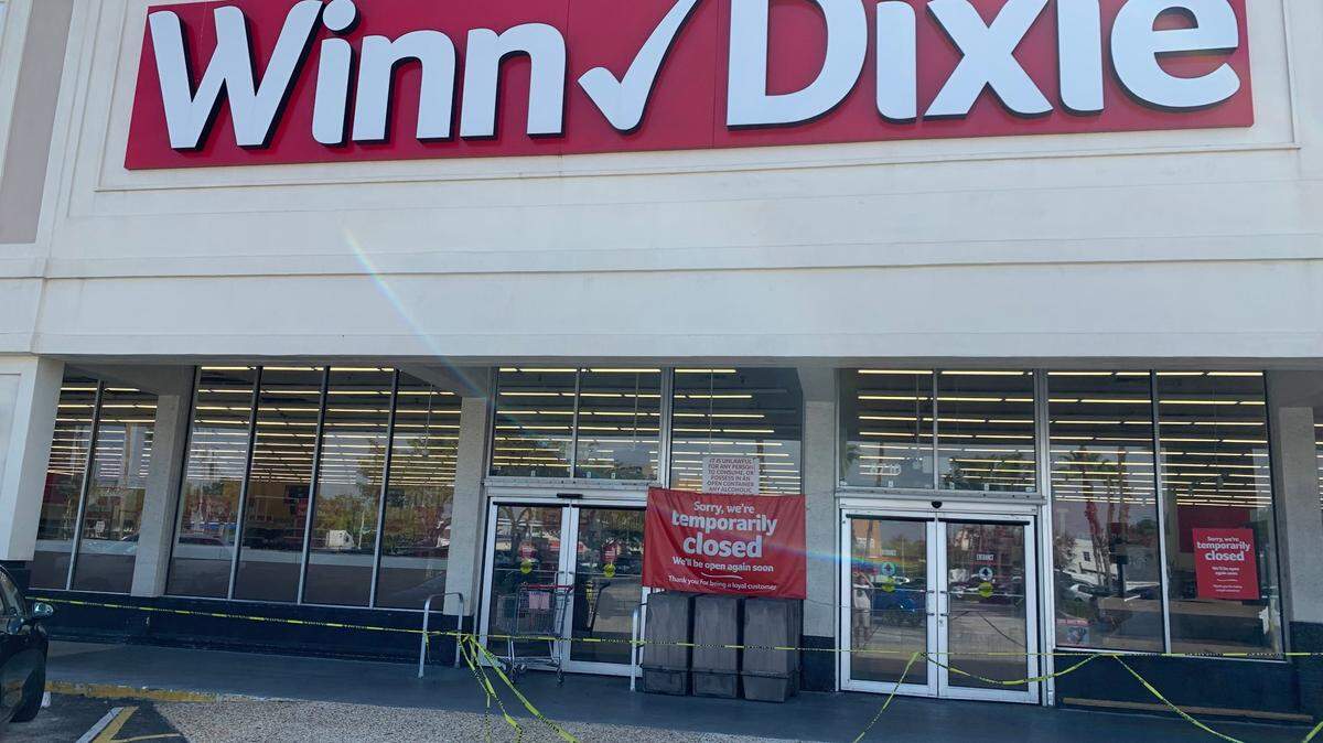 The Winn-Dixie at 8710 SW 72nd St. in a Kendall-area neighborhood off Sunset Drive in Miami had been closed since July 2022 due to roof damage, parent company Southeastern Grocers said. The shuttered store in a strip mall is pictured here on Feb. 20, 2023, is reopening in a refreshed decor on July 12, 2023.