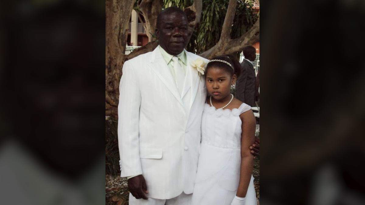Walter Saintilaire, 67, pictured left, died escaping from his Abacos Island, Bahamas, home during Hurricane Dorian over the weekend, his daughter told the Miami Herald