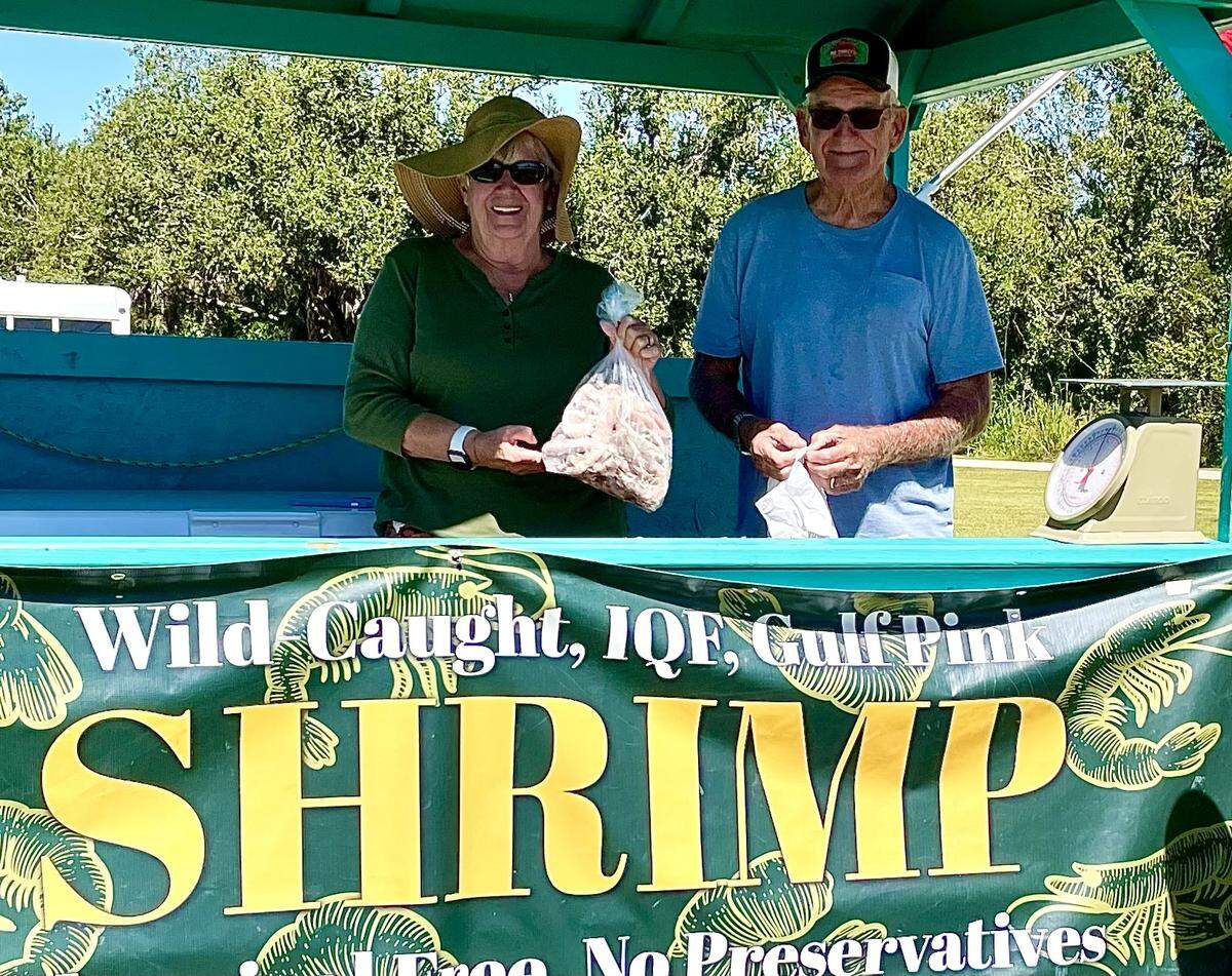 Shirley and Capt. Jimmy Driggers set up a mobile shrimp shack to earn money for a new house on Pine Island after their home was destroyed by Hurricane Ian. Here they’re shown in Cape Coral.