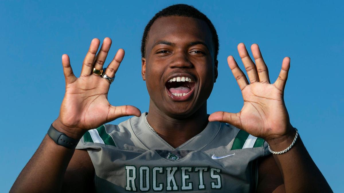 Dade Small School Football Co-Defensive Player of the Year Rueben Bain, from Central High School, is photographed at A.D. Barnes Park in Miami, Florida on Thursday, January 13, 2022.