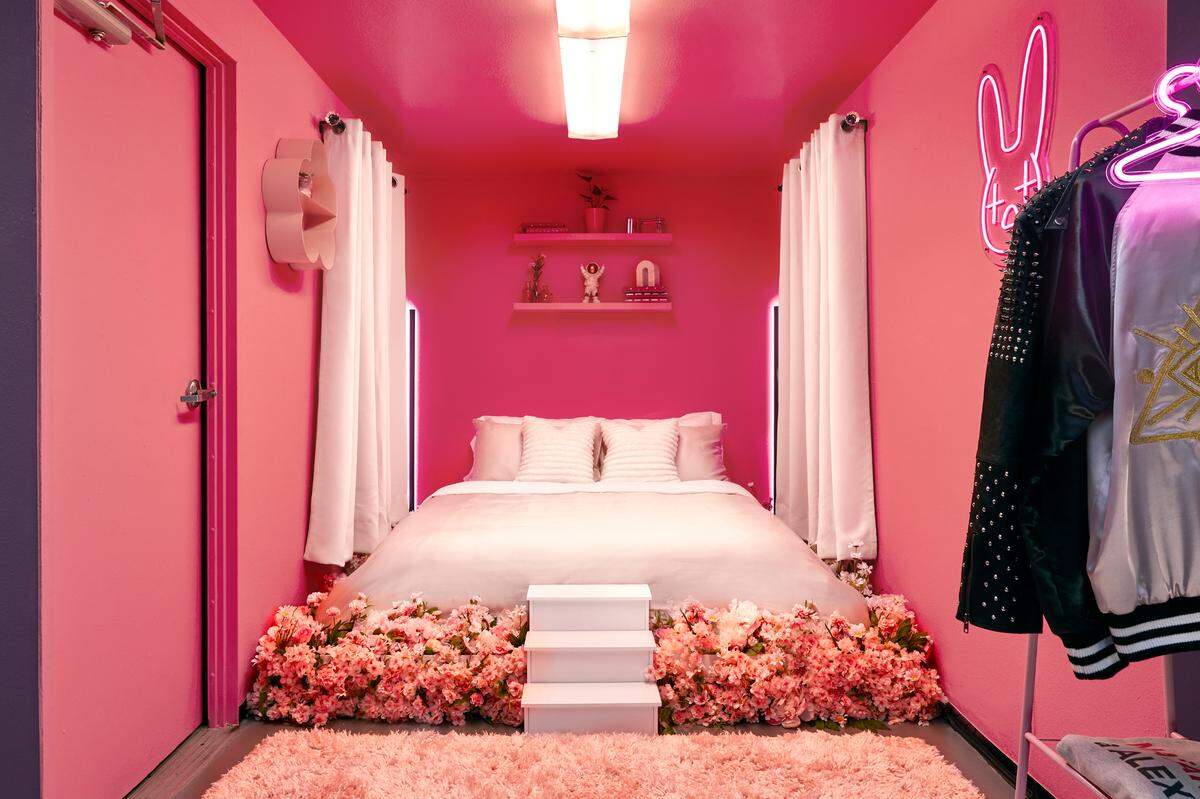 A close-up of the bedroom in Bad Bunny’s rig.