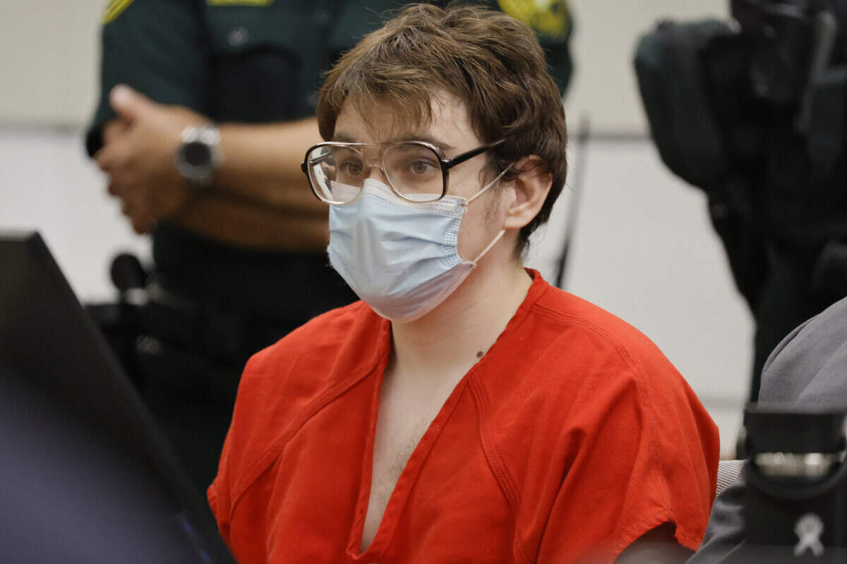 Marjory Stoneman Douglas High School shooter Nikolas Cruz sits at the defense table during a victim impact statement at his sentencing hearing at the Broward County Courthouse in Fort Lauderdale on Wednesday, Nov. 2, 2022.