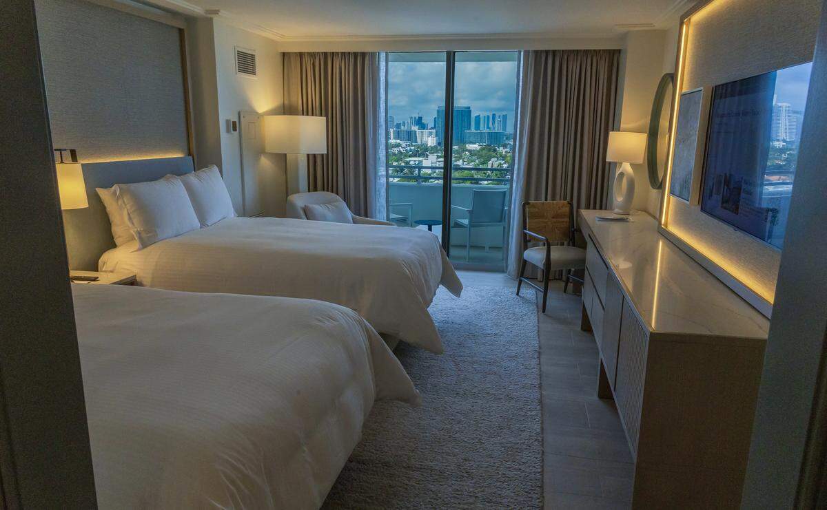 A redesigned room at the Loews Miami Beach.