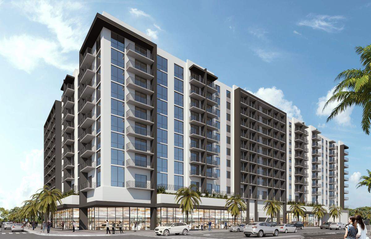 The city of North Miami is gaining a 10-story affordable and workforce housing development called Kayla across from North Miami Senior High School. This is a rendering of the project.
