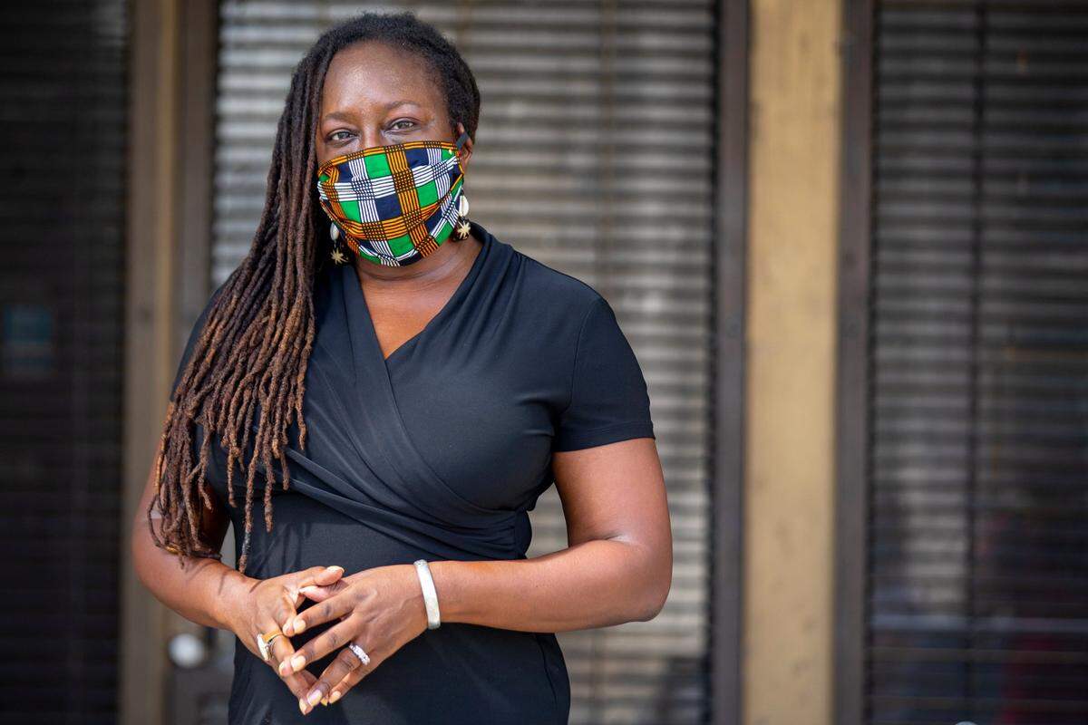 Melba Pearson, a candidate for Miami-Dade State attorney, poses for a portrait for the Miami Herald during a July 19, 2020 protest held to shed light on the death of Edward Foster II, who was shot and killed by a Homestead police officer in 2015.