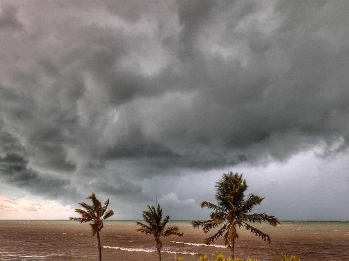 A band from Hurricane Helene passes over Long Beach in Big Pine Key Thursday morning, Sept. 26, 2024.