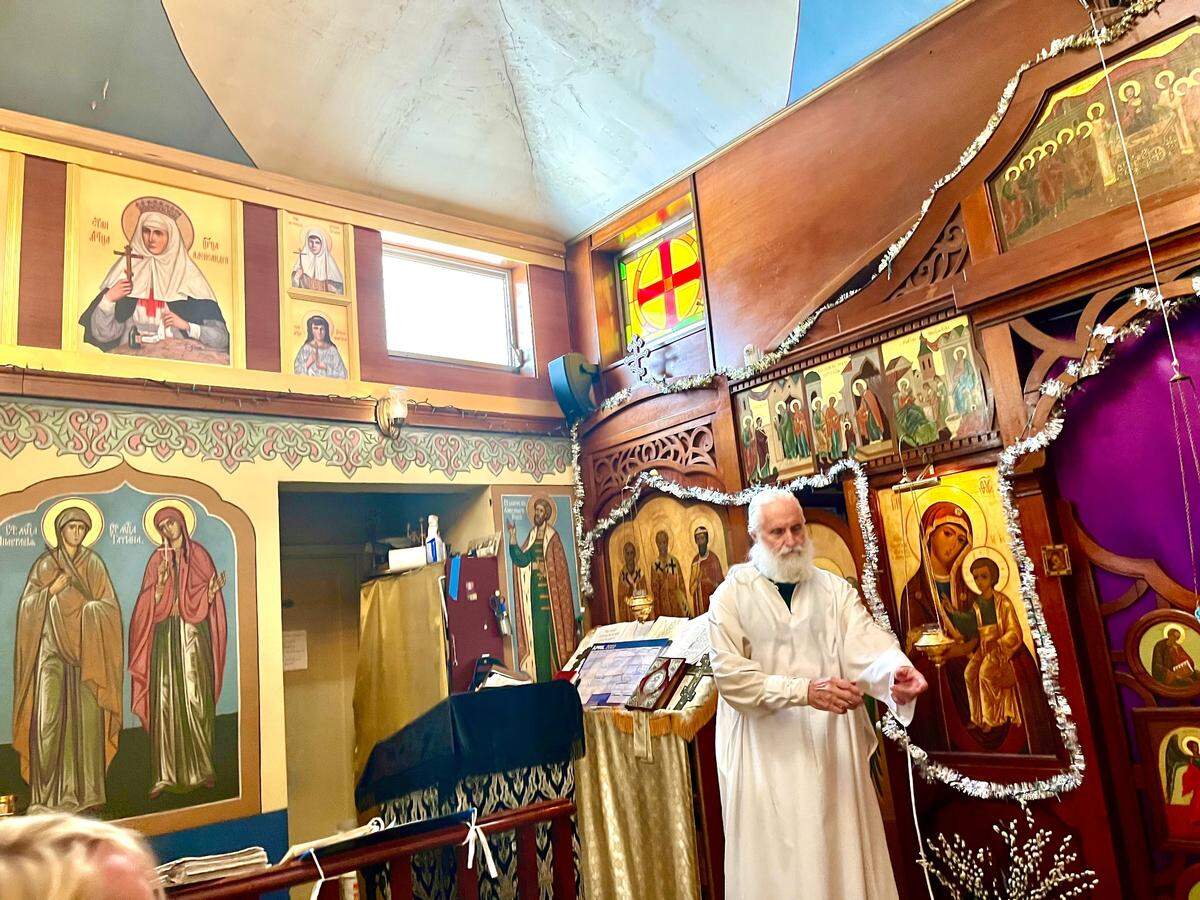 Archpriest Daniel McKenzie conducts services on Sunday, March 27, 2022, at St. Vladimir Russian Orthodox Church in Miami.