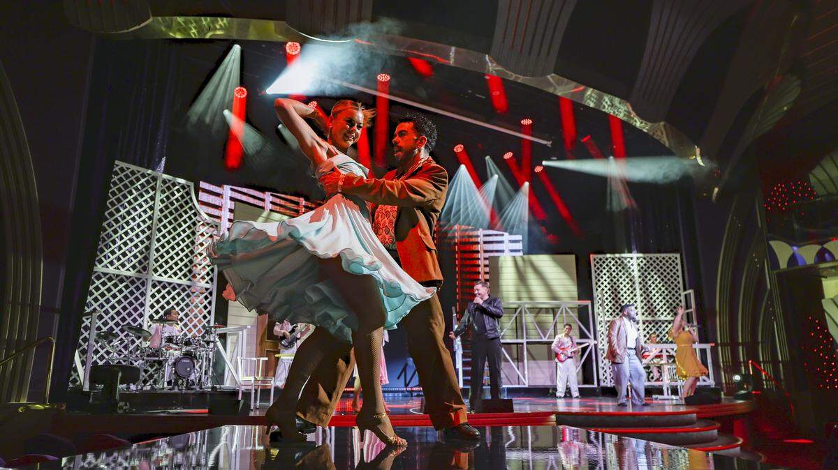 Dirty Dancing performance in the Teatro Carlo Felice on MSC Poesia docked at PortMiami in Miami, Florida, on Wednesday, April 22, 2026. Built in 2008, it underwent refurbishment this year. This winter, it will be based at PortMiami heading on trips to the Caribbean.