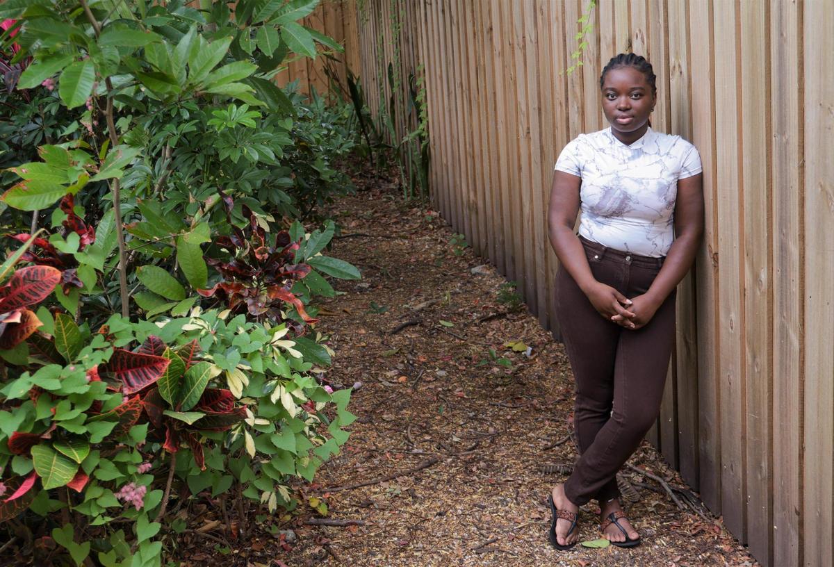 Meloveda Victor, 20, is the first of eight siblings to attend college. “I have been taking care of myself for the past three years, and a little help with the car insurance would mean a lot,” she says.