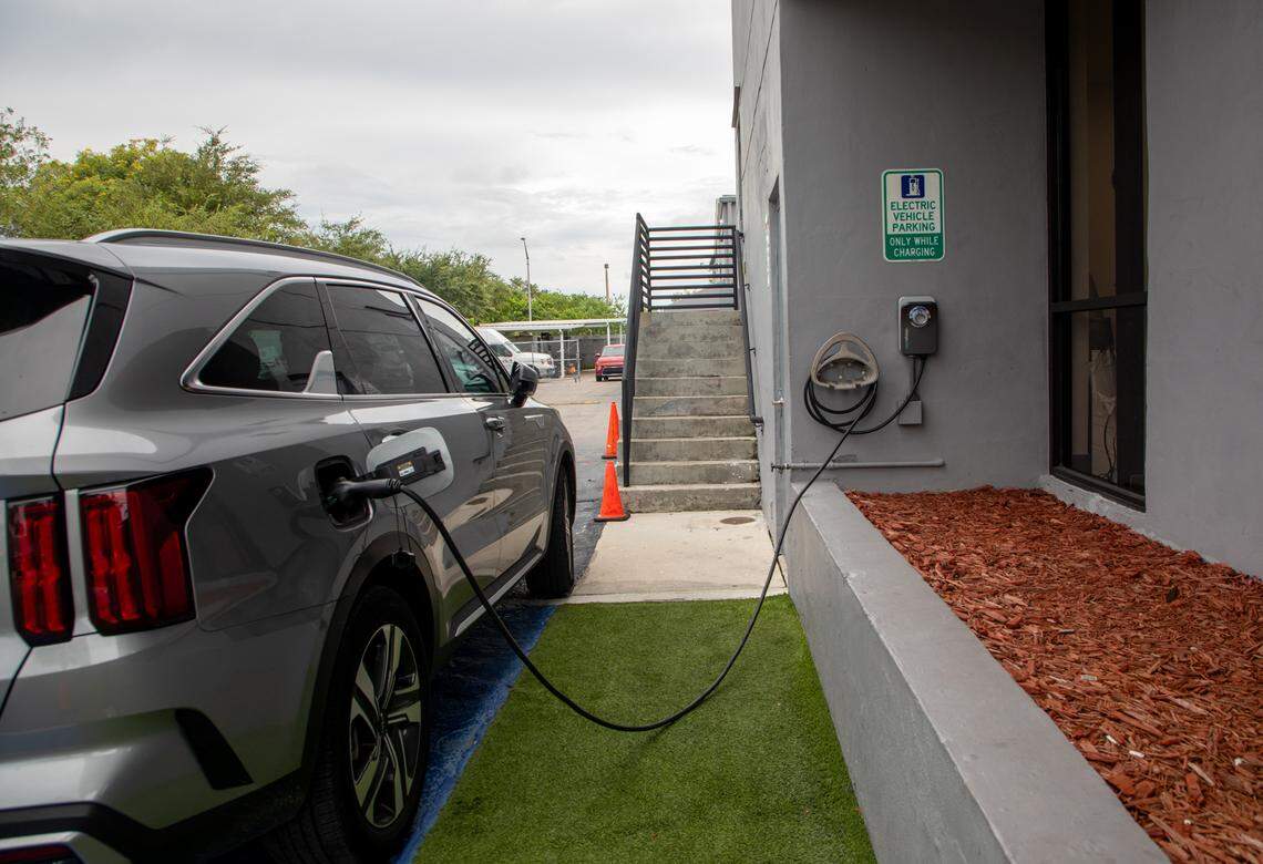 South Dade Kia installed eight slow chargers and two fast chargers that will be open free to the public in a week.
