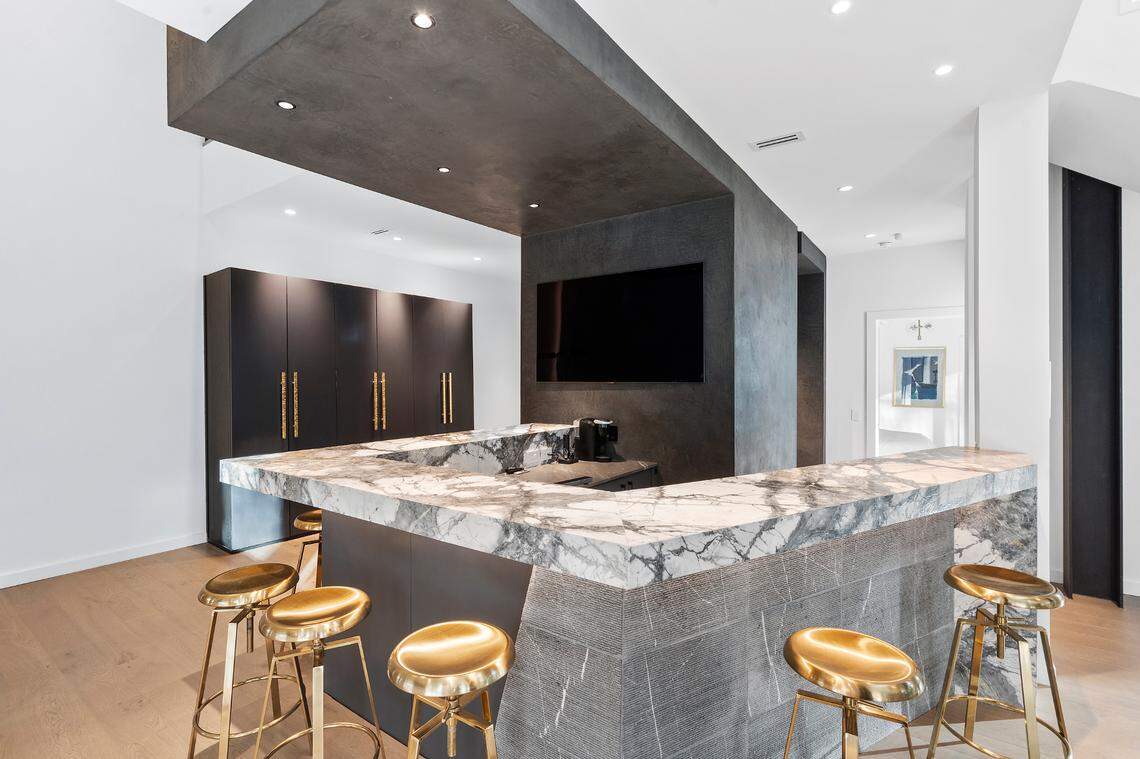 The home has an incredible bar.
