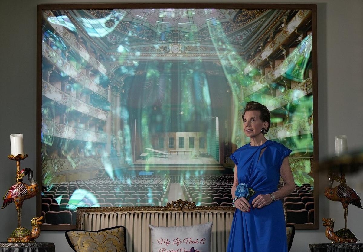 Business leader and philanthropist Adrienne Arsht poses for a photo at her home in Maryland on Monday, April 8, 2024.