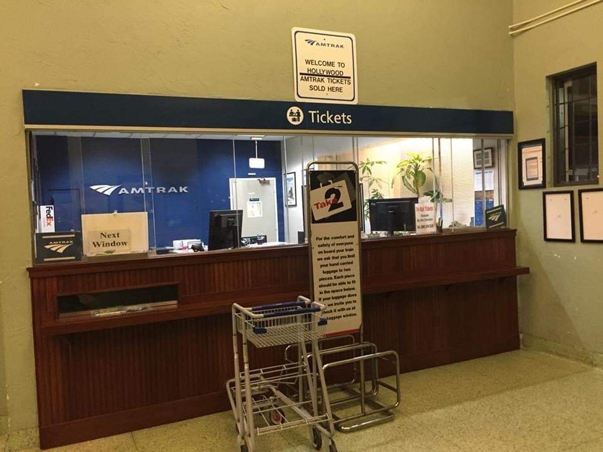 The Amtrak ticketing area in Hollywood.