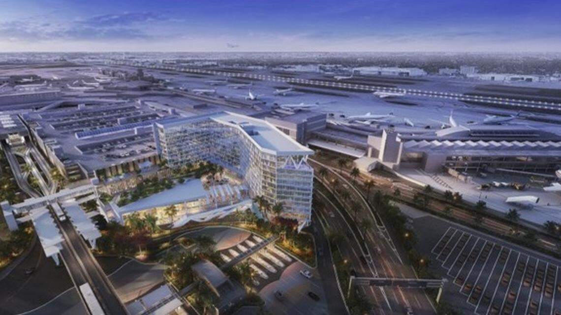 Parmco proposed building a Hilton hotel using some underground utility plans from the Airport City project, which was never built.