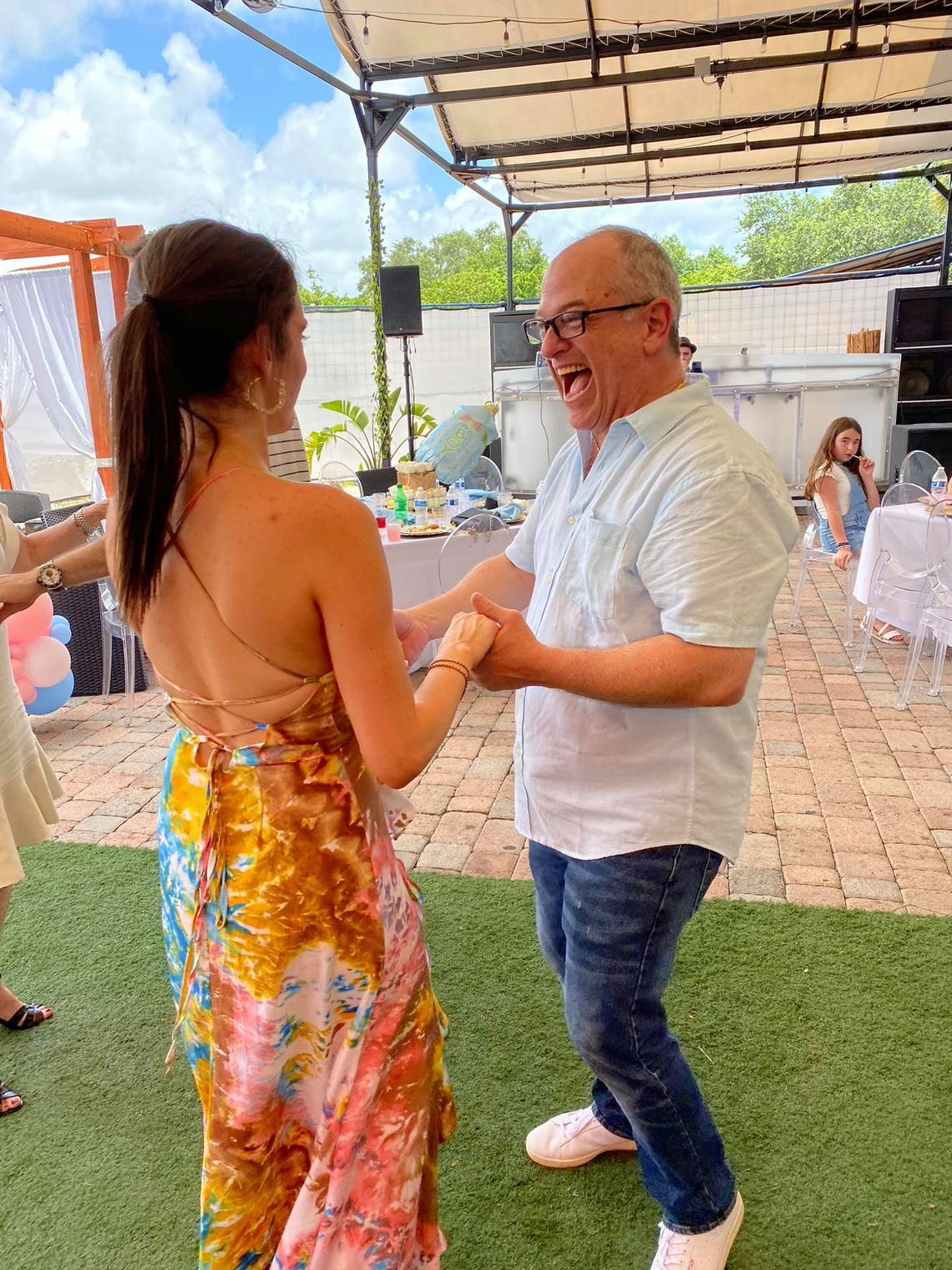 Frankie with his daughter at a recent party