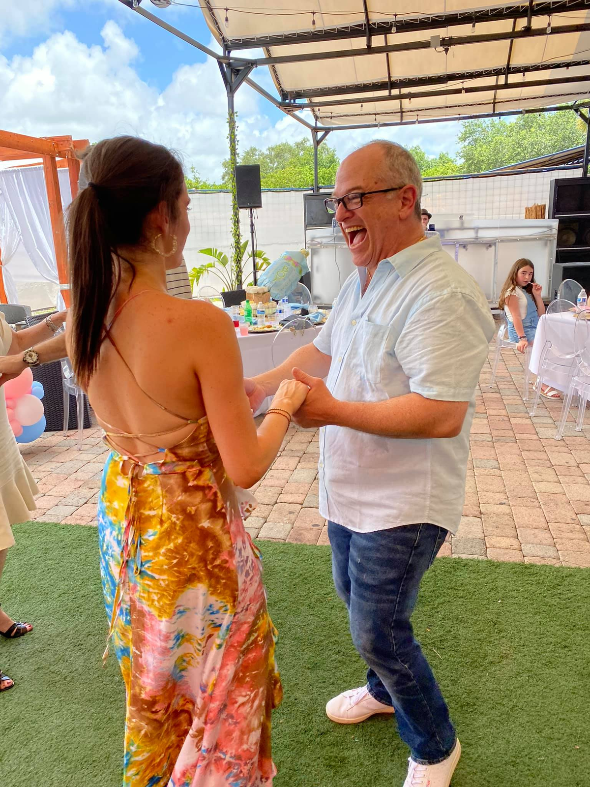 Frankie Kleiman with his daughter at a recent party