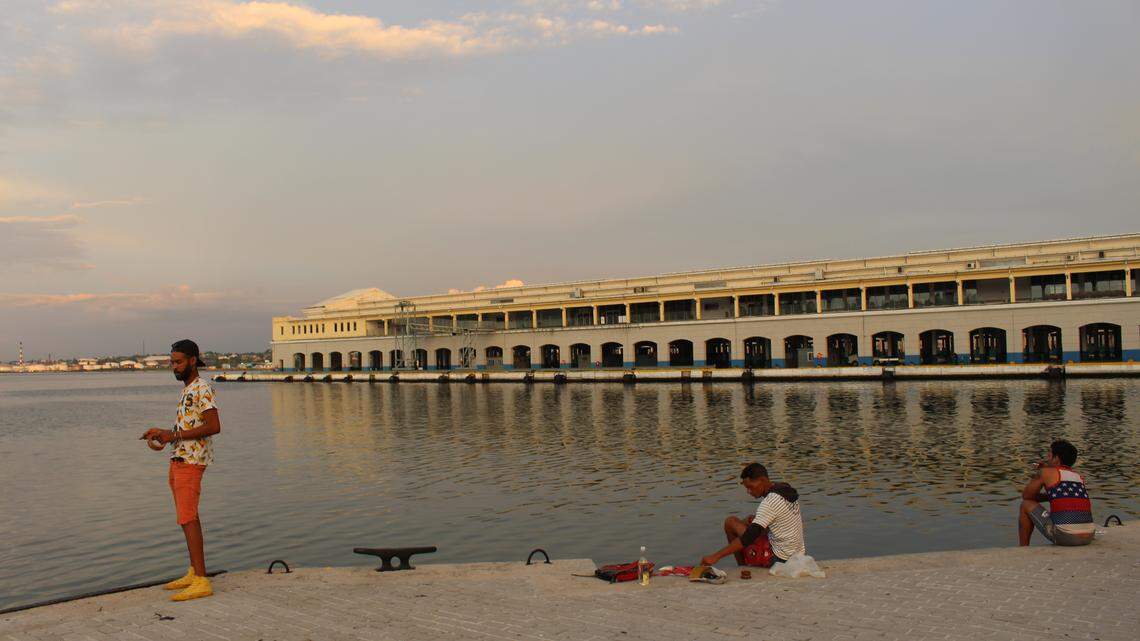 A few Cuban fishermen provided the only action at the Havana cruise port after the Trump administration barred U.S. cruise travel to Cuba.