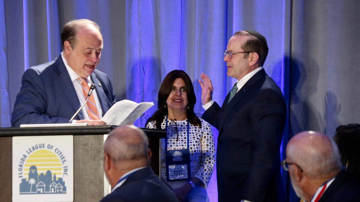 Longtime Bay Harbor Town Councilman Isaac Salver was sworn in as President of the Florida League of Cities for the 2019-20 year. He said his top priority for his term is youth education.