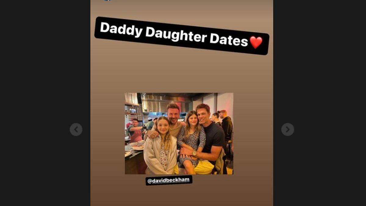 Harper and David Beckham and Vivian and Tom Brady at Miami Slice/Instagram