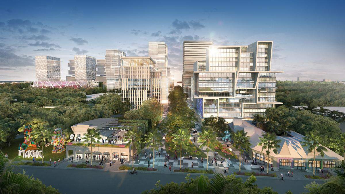 A rendering shows the planned Magic City Innovation District, an 18-acre development that would transform a swath of Little Haiti.