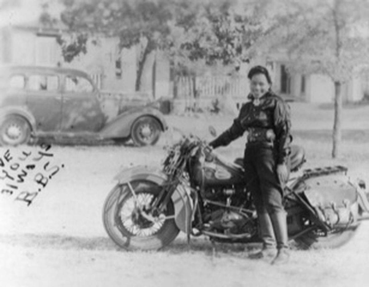 A photo of Bessie Stringfield, known as the “Motorcycle Queen of Miami” in the 1930s. Stringfield is the subject of a new documentary film, “To Myself With Love: The Bessie Stringfield Story,” which is garnering Oscar attention.