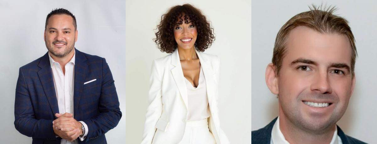 City of Miami mayoral candidates (left to right) Christian E. Cevallos, Alyssa Crocker and Kenneth James DeSantis