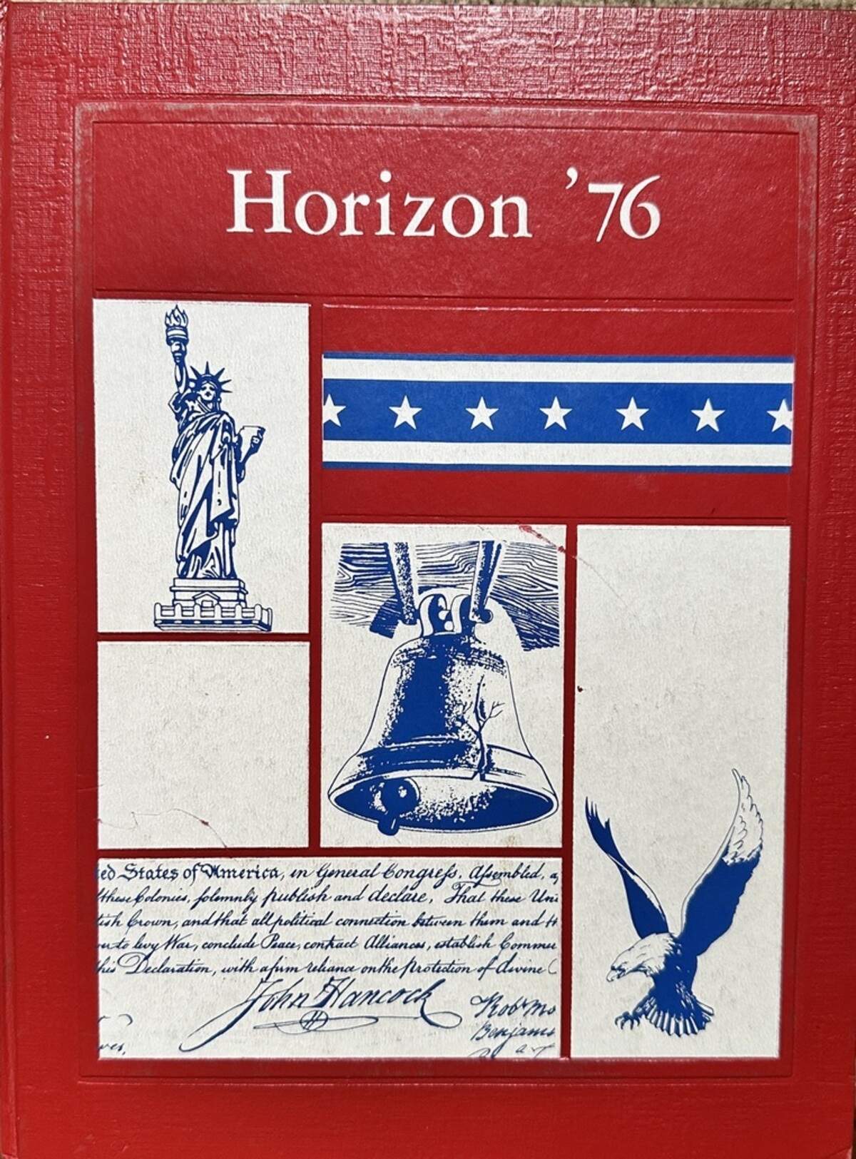 Ida M. Fisher Junior High School in Miami Beach celebrated the country’s 200th birthday with a bicentennial-themed yearbook cover for the 1975-‘76 school year.