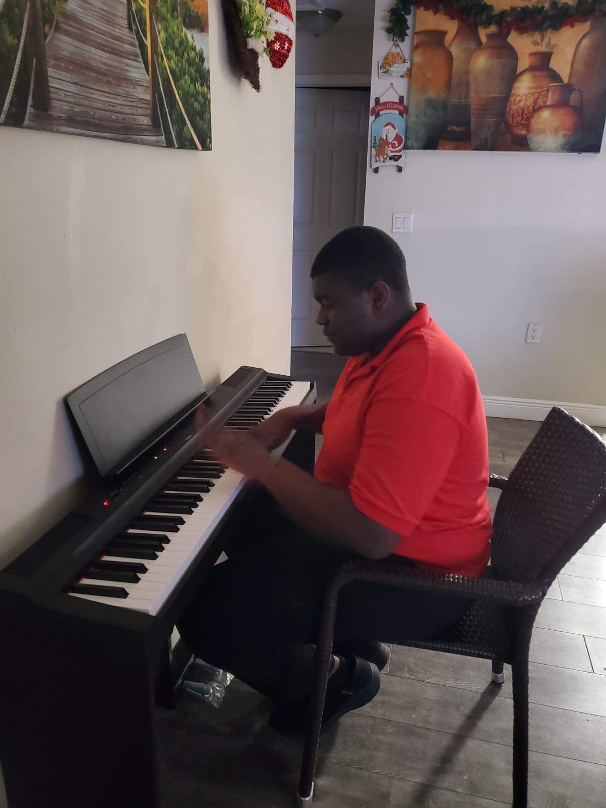 Diagnosed with autism when he was 2 and struck by an SUV when he was 17, Walter Sylvain, now 15, finds peace through music. After his story ran in the Miami Herald’s Wish Book series in December 2024, Tony Siciliano from Piano Music Center in Hollywood gave Walter a brand new Yamaha P-125 full size digital keyboard.