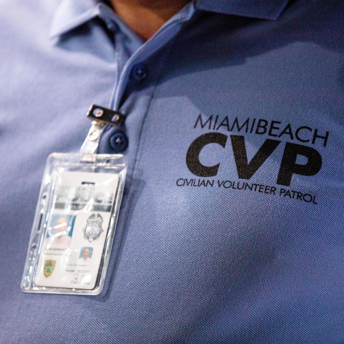 The Civilian Volunteer Patrol was officially introduced to the public outside Miami Beach Police Department headquarters during a press conference in Miami Beach, Florida, on Monday, Dec. 13, 2021.