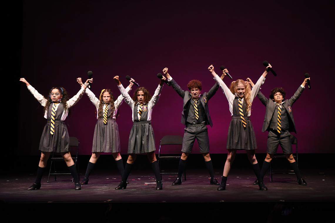 Young Talent Big Dreams 2025 Group Vocals winners were SAH Conservatory of Dramatic Arts. The group features (L-R) Ana Paula Mayor, 10; Sophia Bovensiepen, 13; Paulina Gonzalez, 10; Emmanuel Arcilla, 13; Anna Hurtado, 9, and JJ Calvo, 13.