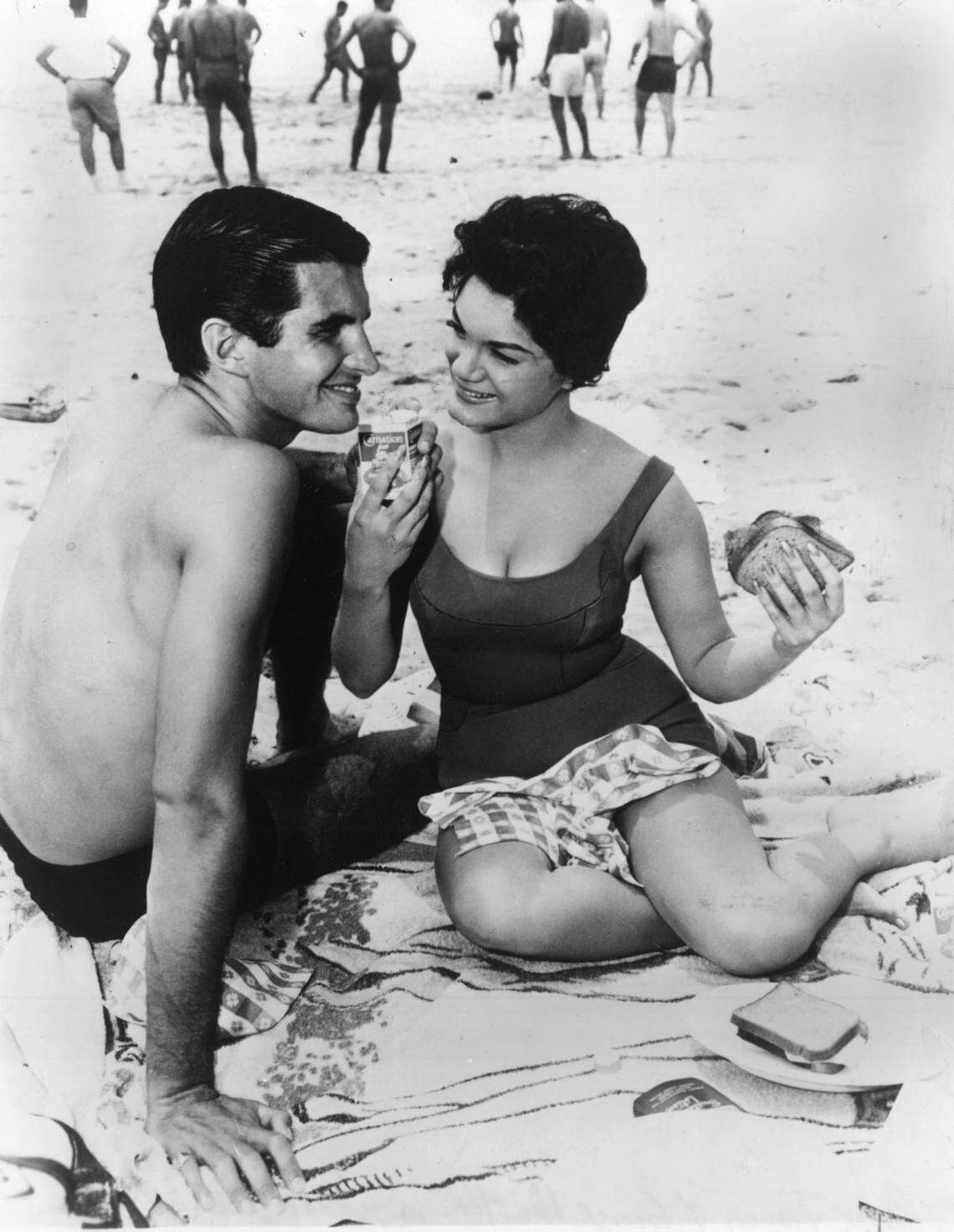 Connie Francis and George Hamilton in a scene from the 1960 beach movie, “Where the Boys Are.” The comedy was filmed in Fort Lauderdale. Francis moved to Broward County in 1997, having fallen in love with South Florida while filming the movie.