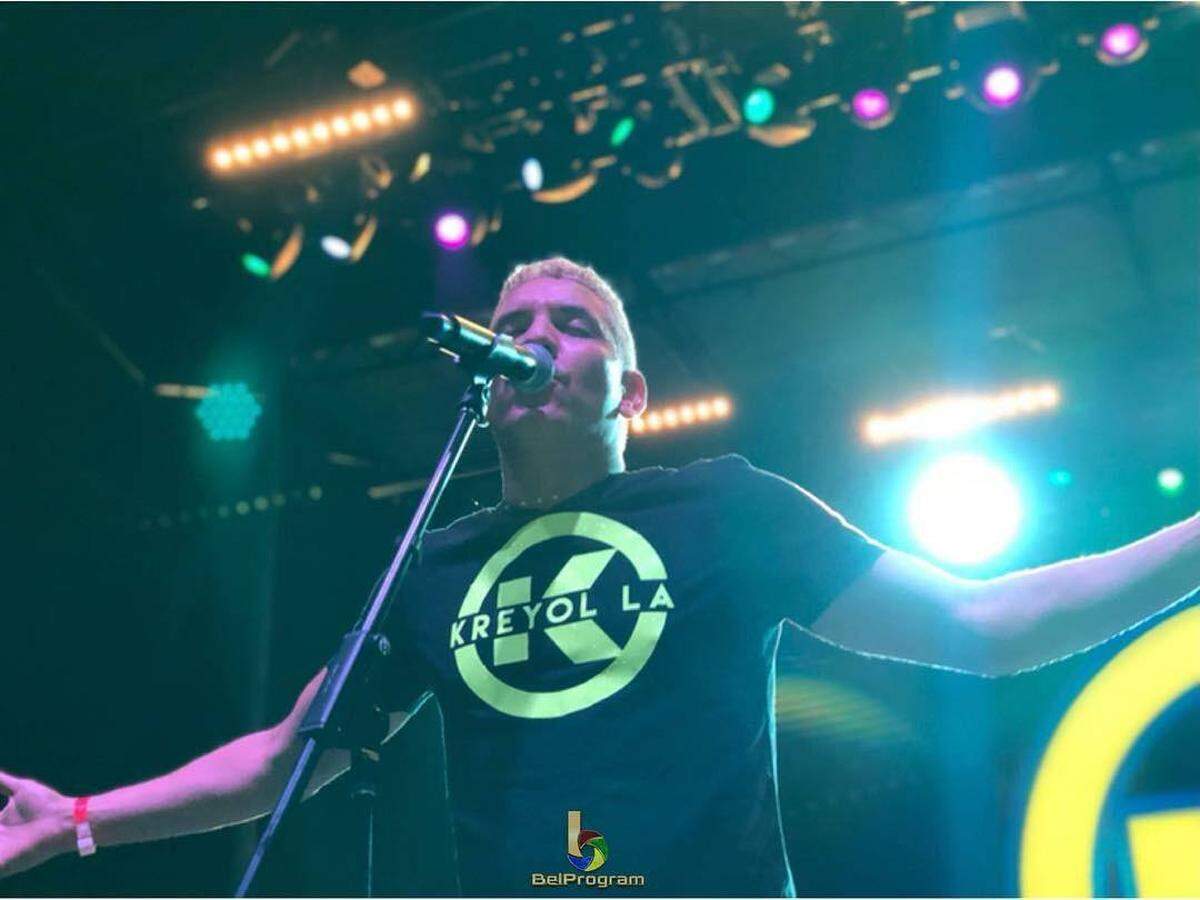 Joseph “T-Joe” Zenny, leader of the Haiti-based group Kreyòl La, performing at Miami’s Haitian Compas Festival in 2018.