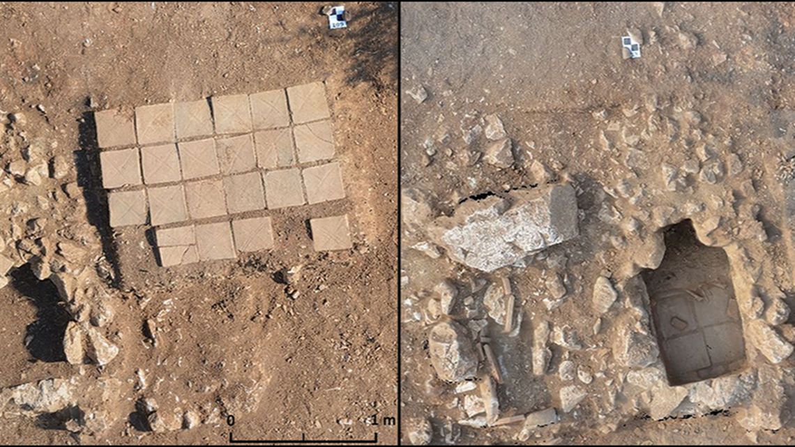 The tomb as seen from above at the Sagalassos site in Turkey.