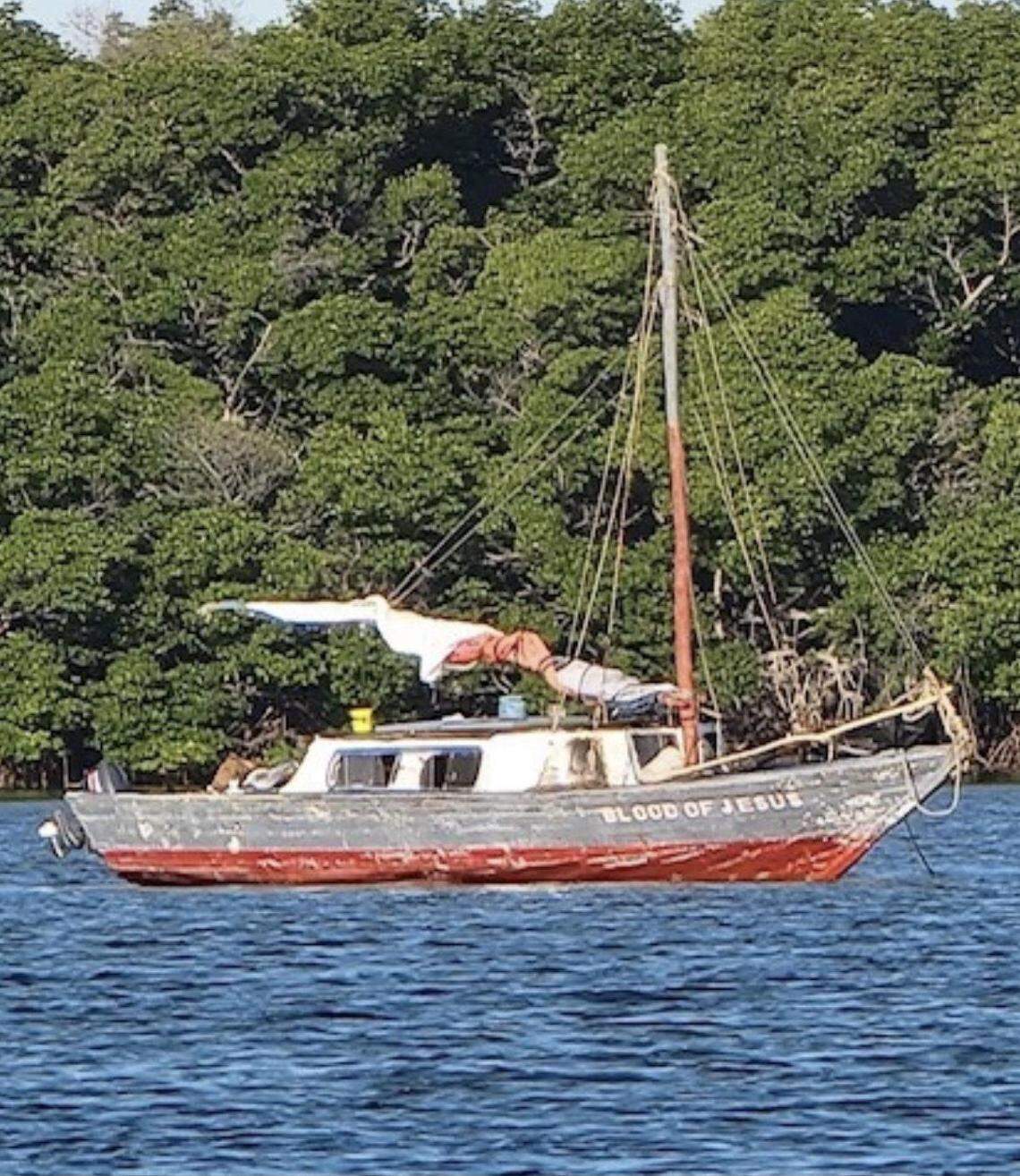 Fifty-two Haitian migrants landed in the Florida Keys in this boat on Friday, Dec. 24, 2021, according to authorities.