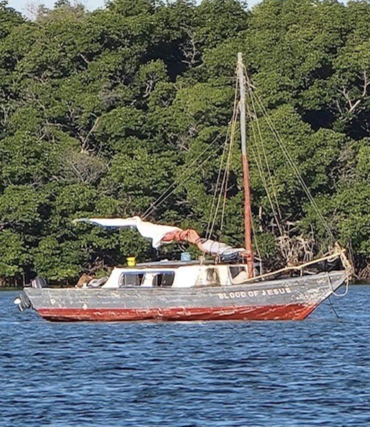 Fifty-two Haitian migrants landed in the Florida Keys in this boat on Friday, Dec. 24, 2021, according to authorities.