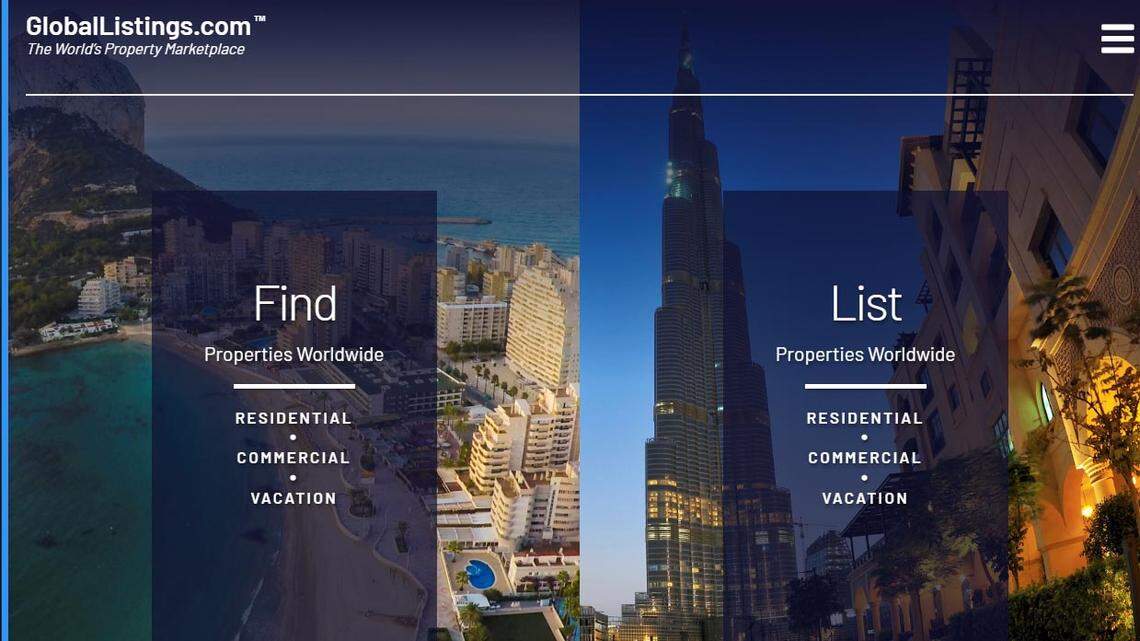 Screenshot of GlobalListings.com from July 2, 2018. It just announced the purchase of Miami-based World Property Journal.