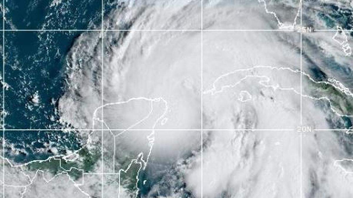 A National Weather Service satellite image shows Tropical Storm Helene’s huge footprint as it moves north Wednesday, Sept. 25, 2025.