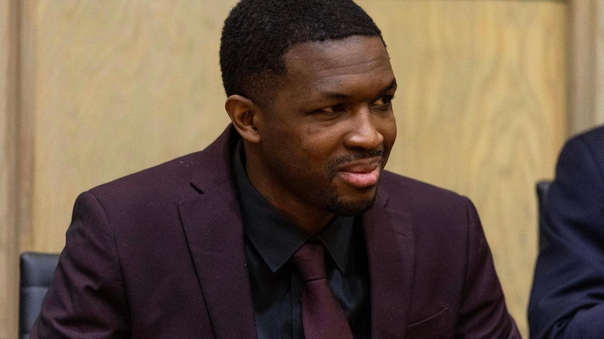 Anthawn Ragan, who has been convicted of first-degree murder, reacts to learning he will not be sentenced to death during his sentencing hearing at the Richard E. Gerstein Justice Building on Thursday, May 8, 2025, in Miami, Fla.