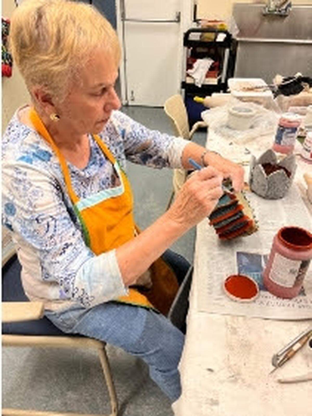 Ana Maria Gonzalez started teaching ceramics two years ago at East Ridge at Cutler Bay retirement community where she lives. Her students recently had a gallery showing at Cauley Square. 