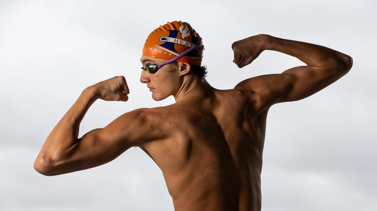 Kaii Winkler, South Florida HEAT, Swimming. All-Broward players photographed at Brian Piccolo Sports Park on Wednesday, Dec. 13, 2022, in Cooper City, Fla.